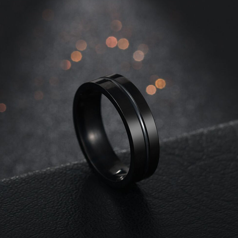 Men's Black Meteorite Ring